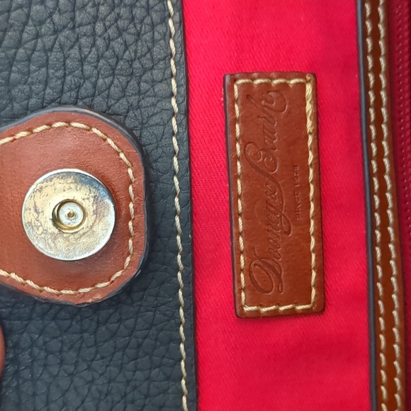 Dooney & Bourke Pebble Grain Black Leather Tammy Tote With Brown Handles - Picture 5 of 11